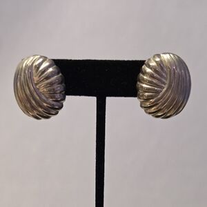 Button Style Sterling Silver Earrings